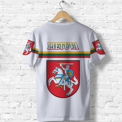 Lithuania T Shirt Coat Of Arms Lietuva Flag Style White