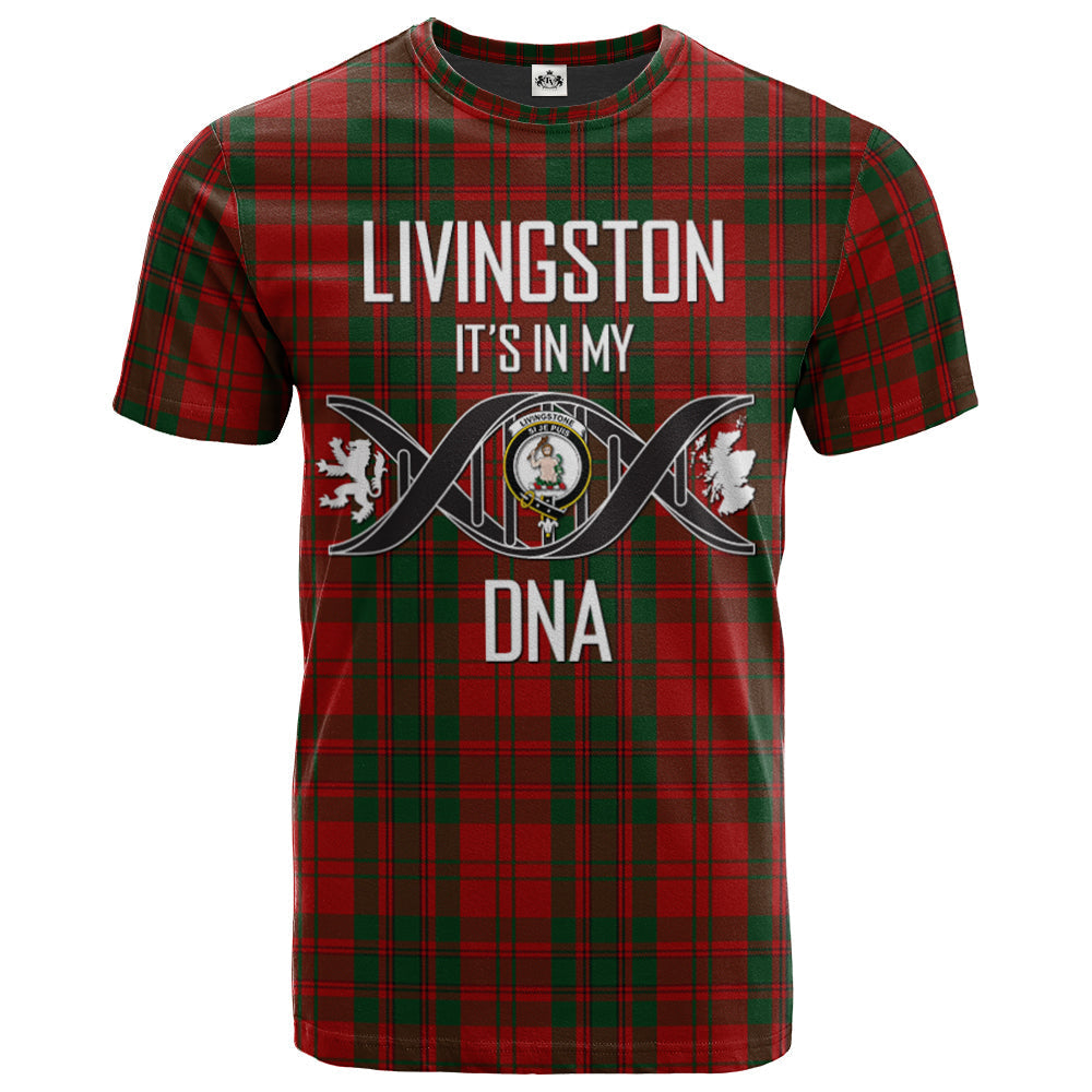 Printivon Livingston (MacLea) 01 Clan DNA In Me Tartan Crest T Shirt