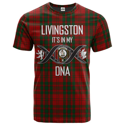 Printivon Livingston (MacLea) 01 Clan DNA In Me Tartan Crest T Shirt