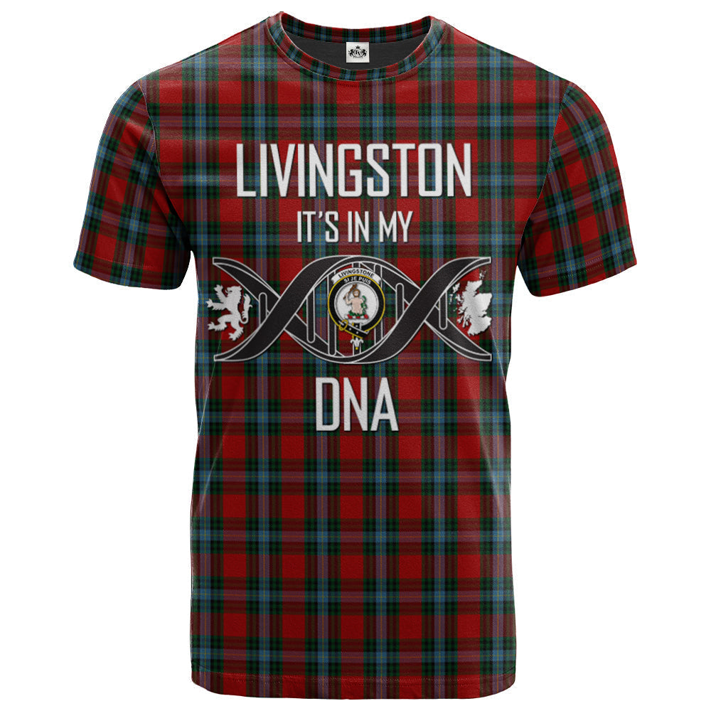 Printivon Livingston (MacLea) 03 Clan DNA In Me Tartan Crest T Shirt
