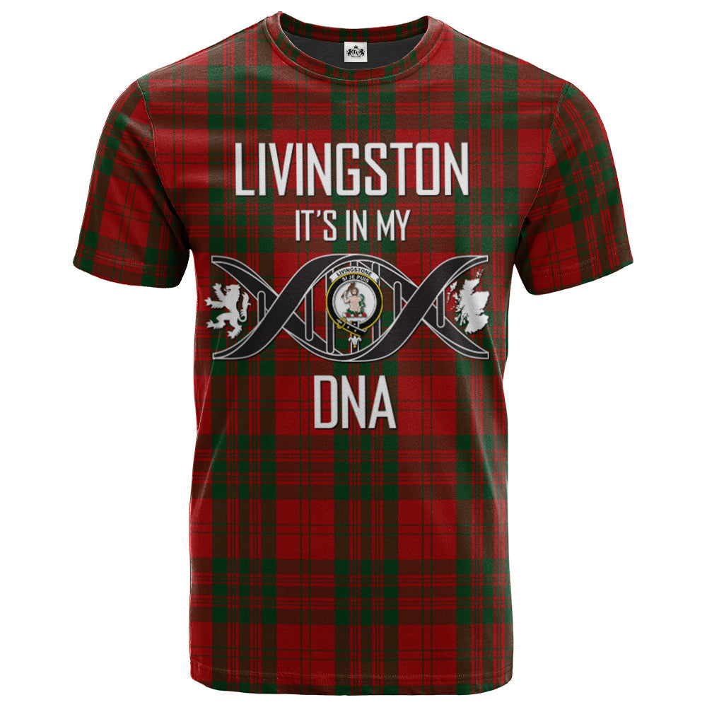 Printivon Livingston (MacLea) Clan DNA In Me Tartan Crest T Shirt