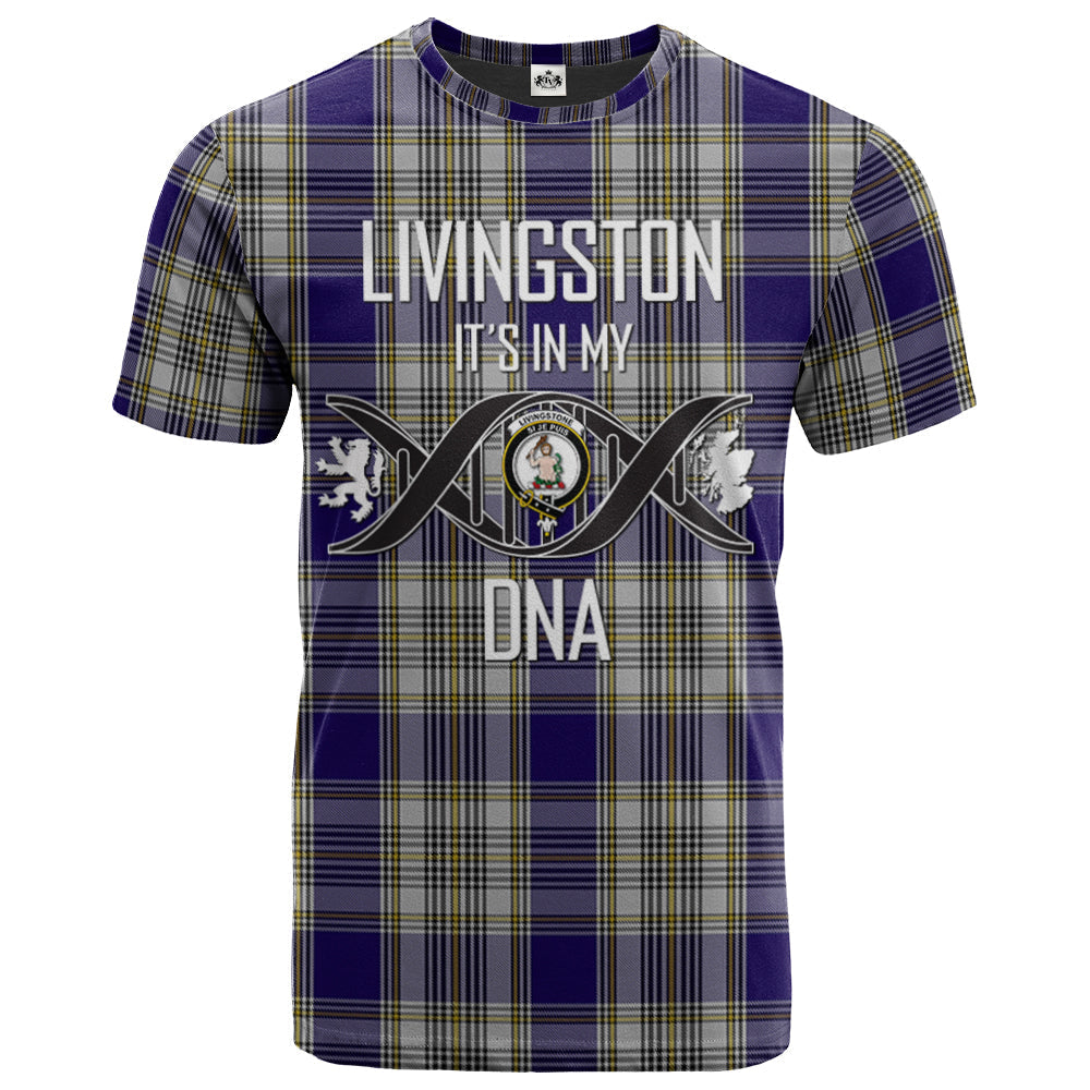 Printivon Livingston (MacLea) Dress Clan DNA In Me Tartan Crest T Shirt