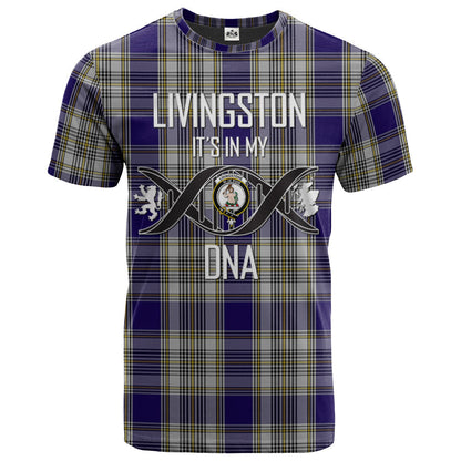 Printivon Livingston (MacLea) Dress Clan DNA In Me Tartan Crest T Shirt