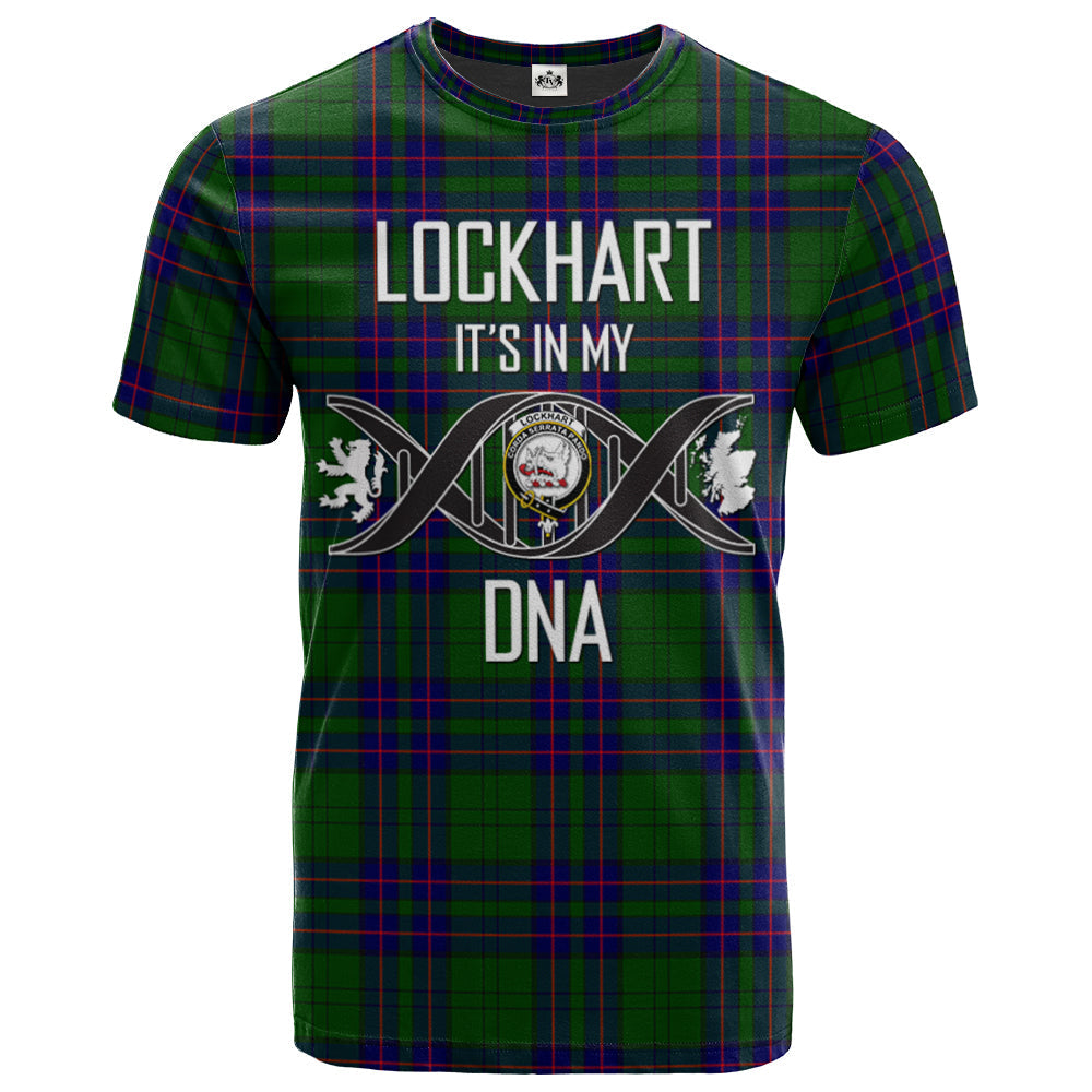 Printivon Lockhart Modern Clan DNA In Me Tartan Crest T Shirt