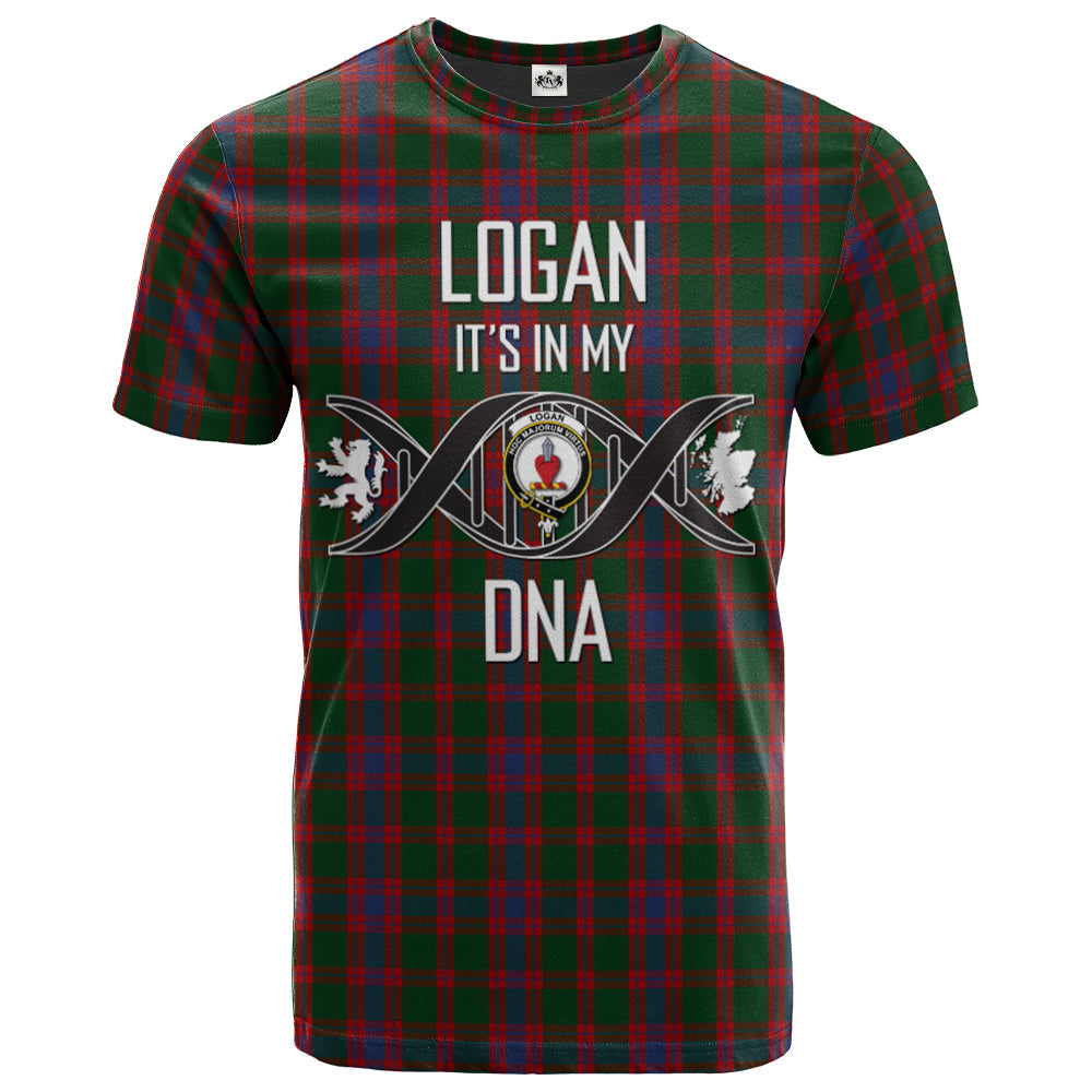Printivon Logan Clan DNA In Me Tartan Crest T Shirt