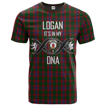 Printivon Logan Clan DNA In Me Tartan Crest T Shirt