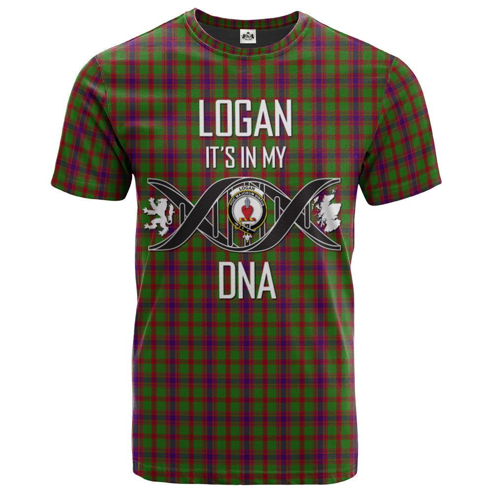 Printivon Logan Light Clan DNA In Me Tartan Crest T Shirt