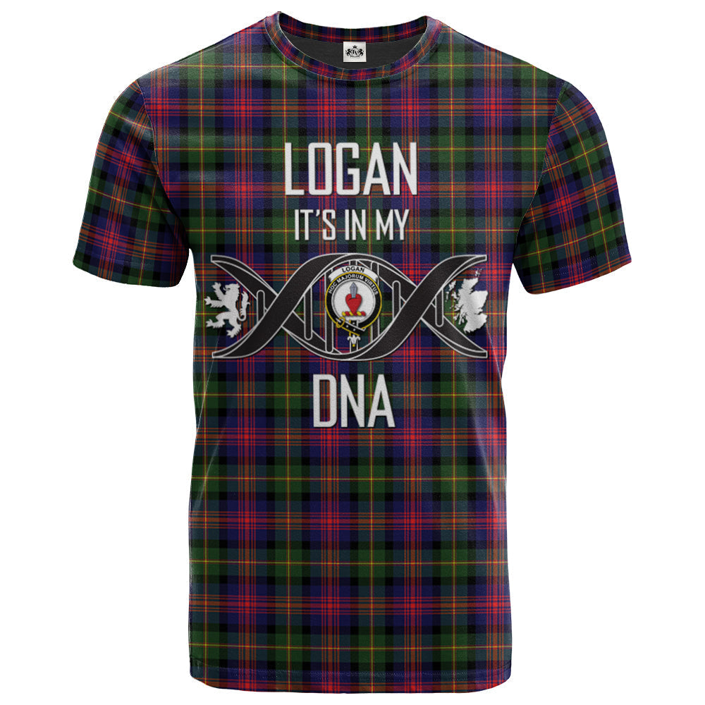 Printivon Logan Modern Clan DNA In Me Tartan Crest T Shirt