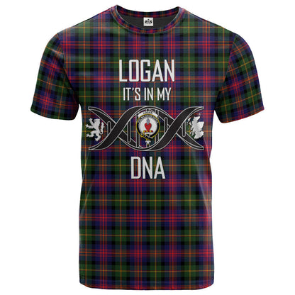 Printivon Logan Modern Clan DNA In Me Tartan Crest T Shirt