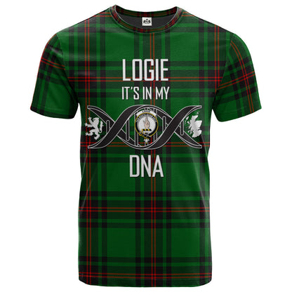 Printivon Logie Clan DNA In Me Tartan Crest T Shirt