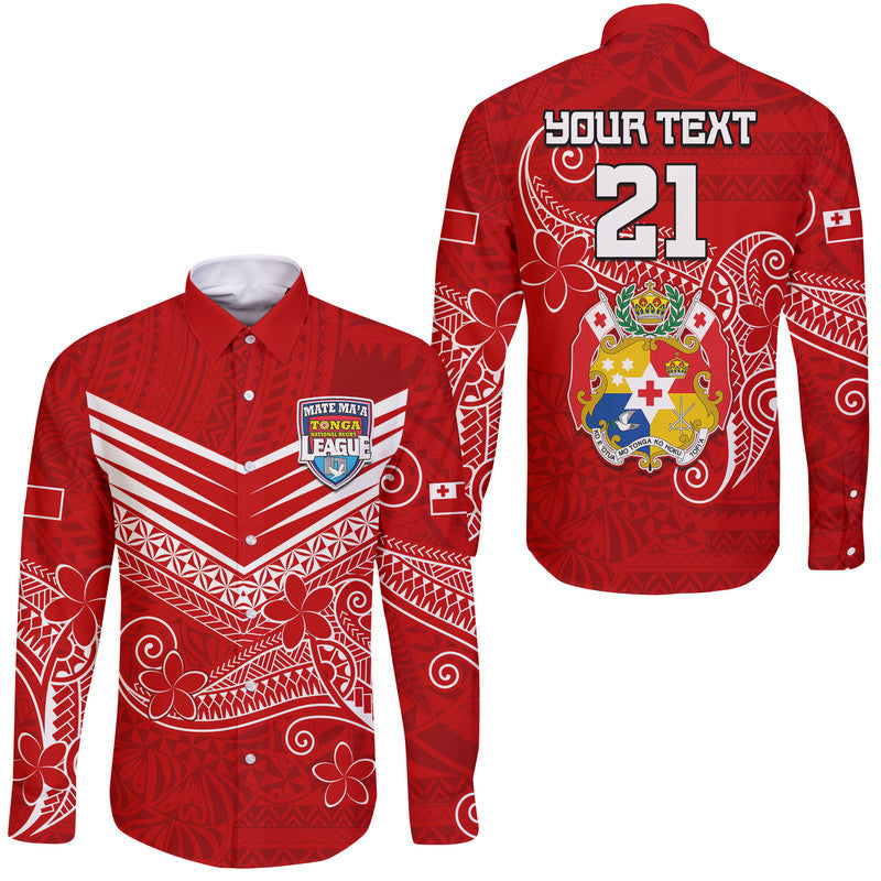 (Custom Personalised) Tonga Mate Ma'a Rugby Kupesi Hawaii Long Sleeve Button Shirt