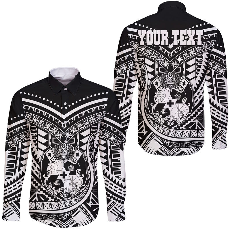 (Custom Personalised) Tonga Coat of Arms Hawaii Long Sleeve Button Shirt