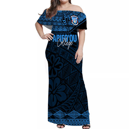 Tonga Apifo'ou College Off Shoulder Long Dress Viva AFC Black