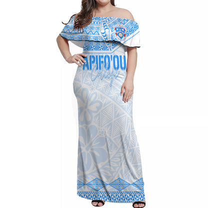 Tonga Apifo'ou College Off Shoulder Long Dress Viva AFC White