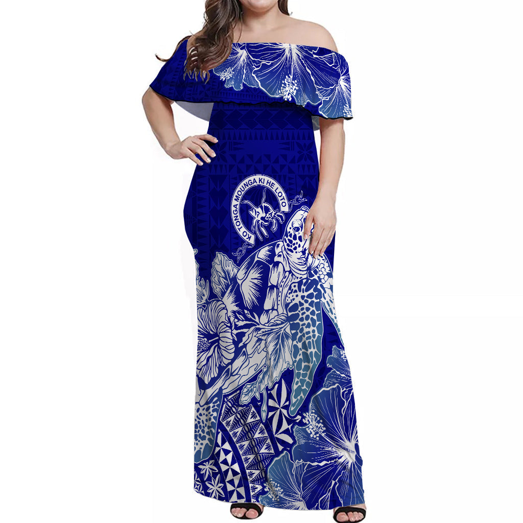 Queen Salote College Tonga Off Shoulder Long Dress Kupesi Style Ver02