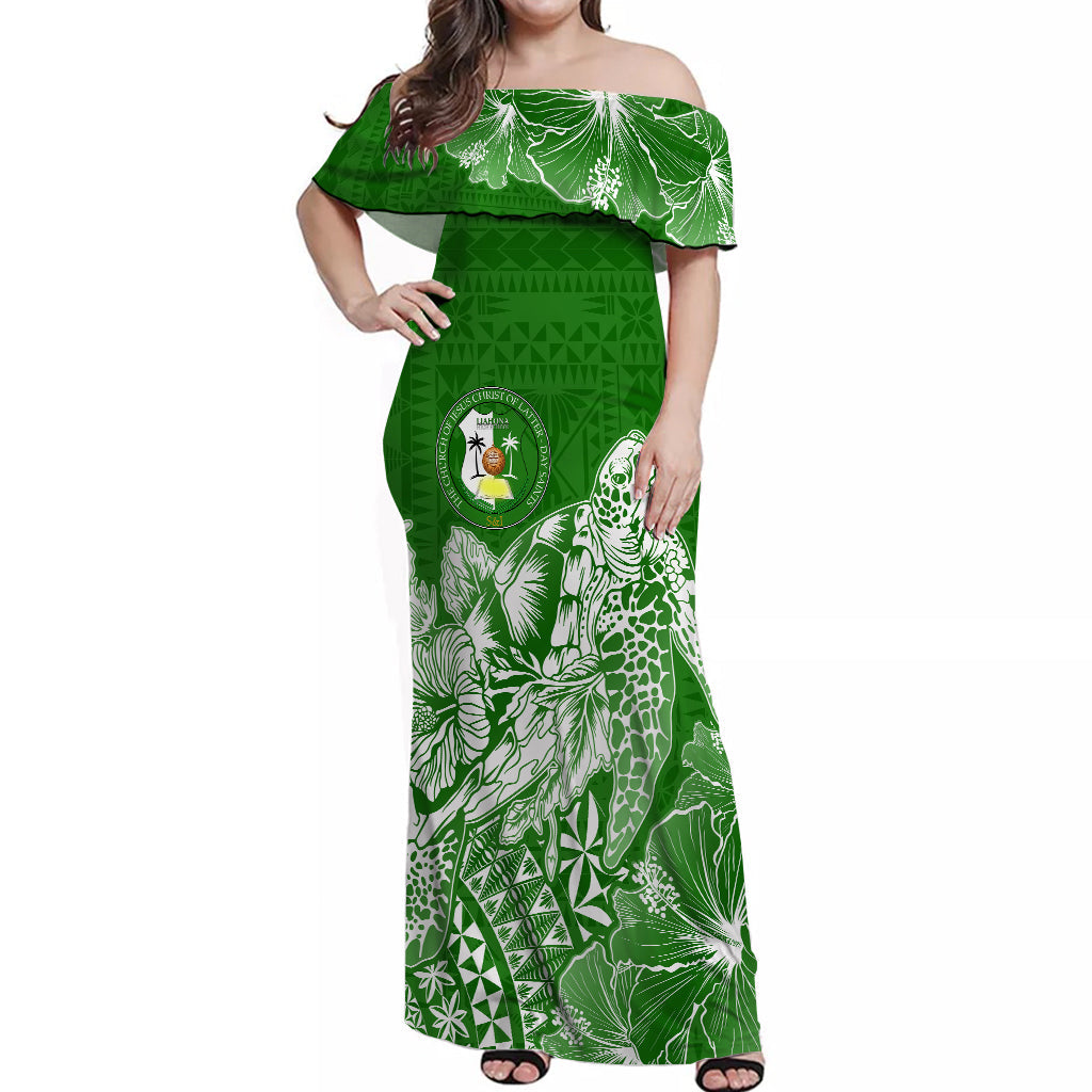 Liahona High School Tonga Off Shoulder Long Dress Kupesi Style Ver02