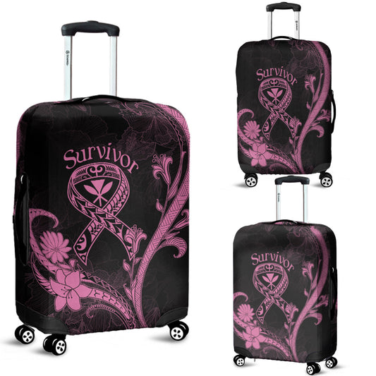 Hawaii Luggage Cover Breast Cancer Survivor Mix Hibiscus