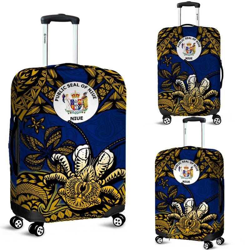 Niue Uga Luggage Cover Tribal Patterns Blue Style