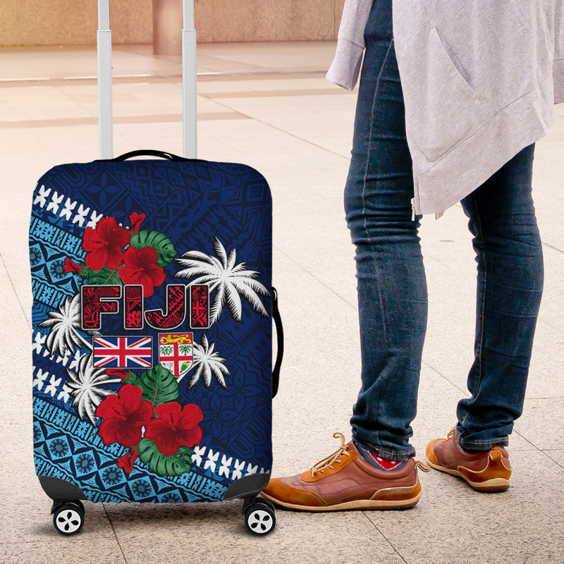 Fiji Patterns With Hibiscus Luggage Cover