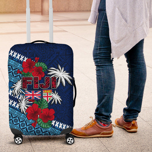 Fiji Patterns With Hibiscus Luggage Cover