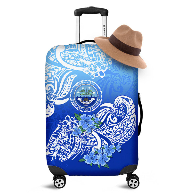 Federated States Of Micronesia Luggage Cover Polynesian Floral Tribal
