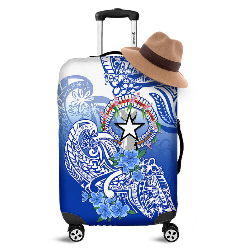 Northern Mariana Islands Luggage Cover Polynesian Floral Tribal