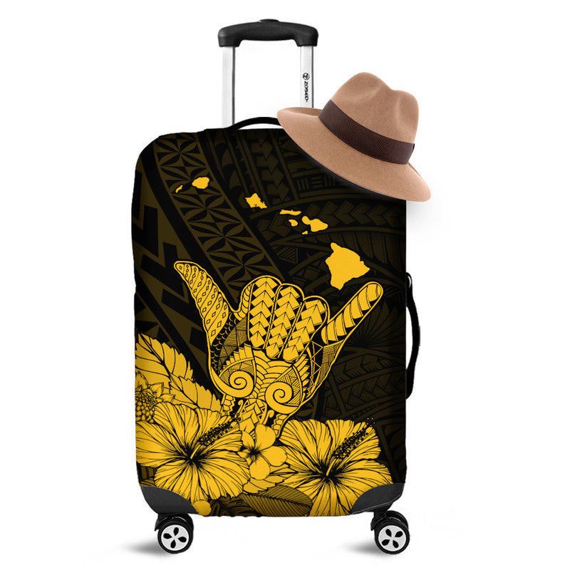 Hawaii Shaka Sign Luggage Cover Gold Version