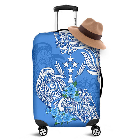 FSM Kosrae State Luggage Cover Polynesian Floral Tribal