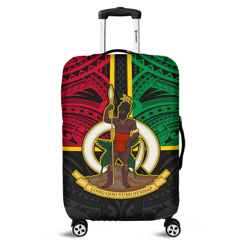 Vanuatu Luggage Cover Tribal Vanuatu Coat Of Arms Flag Style