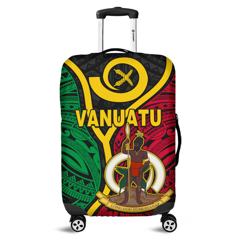 Vanuatu Luggage Cover Tribal Vanuatu Coat Of Arms Flag Style No2