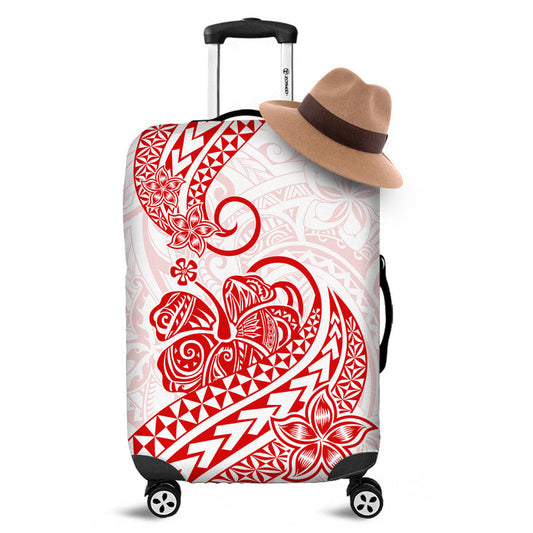 Polynesian Tribal Tattoo Retro Luggage Cover Red Screen Color