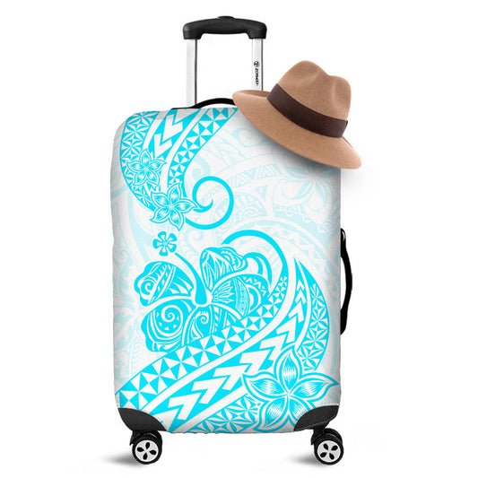 Polynesian Tribal Tattoo Retro Luggage Cover Aqua Screen Color