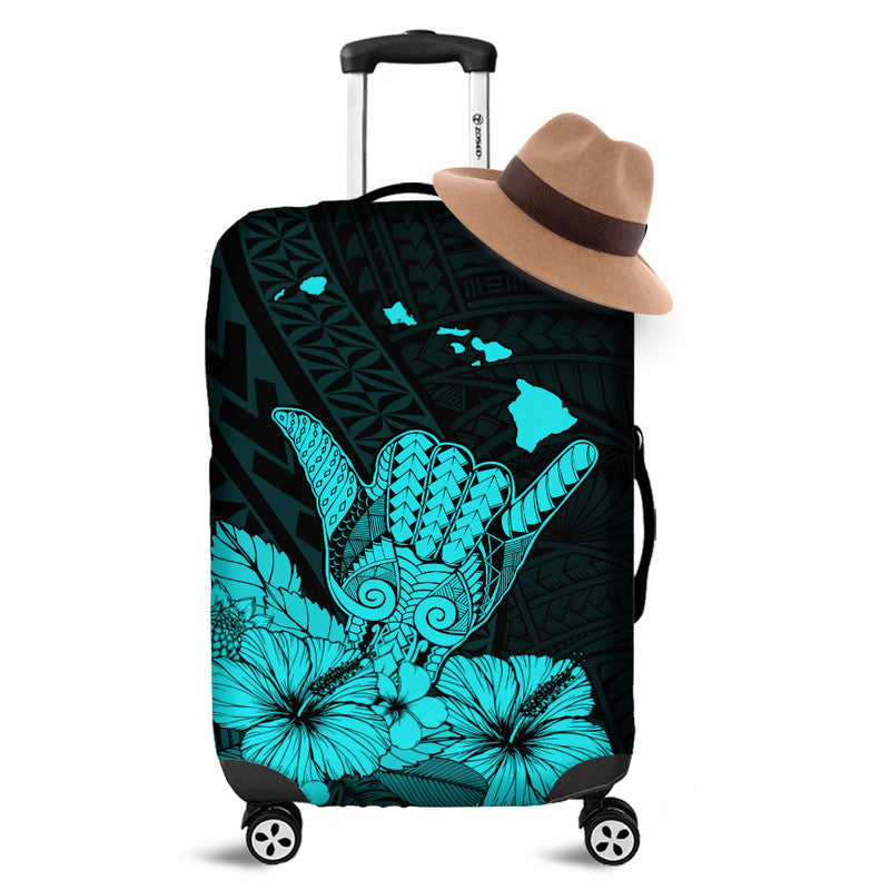 Hawaii Shaka Sign Luggage Cover Turquoise Version