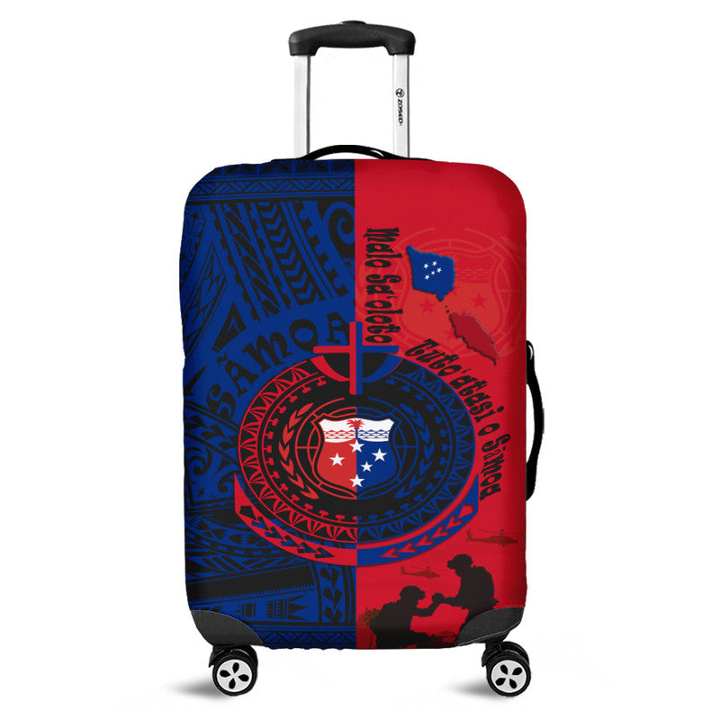 Samoa Independence Day Quotes Luggage Cover Military Polynesian Pattern
