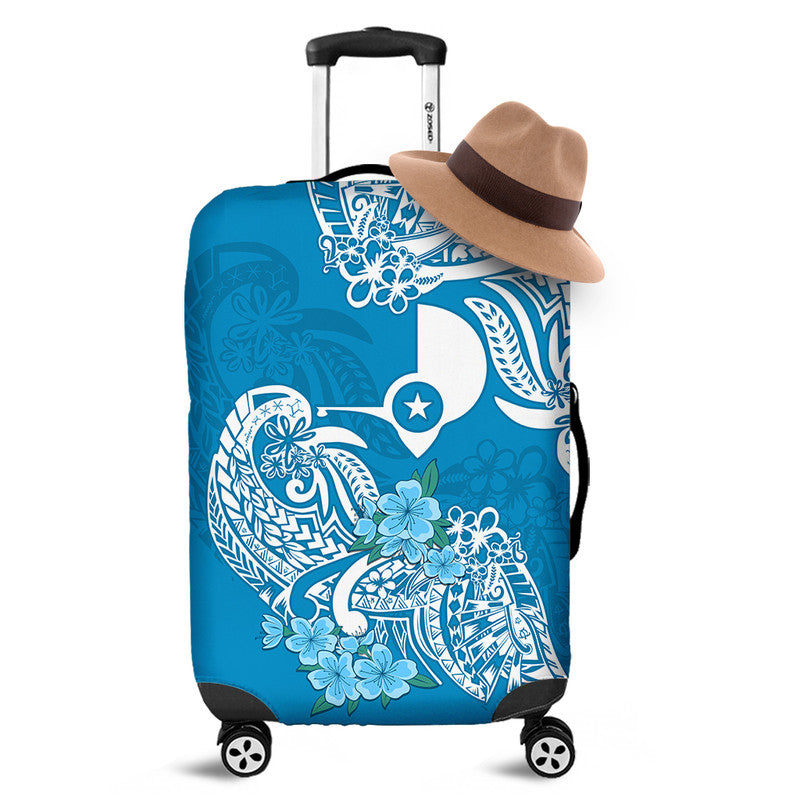 FSM Yap State Luggage Cover Polynesian Floral Tribal