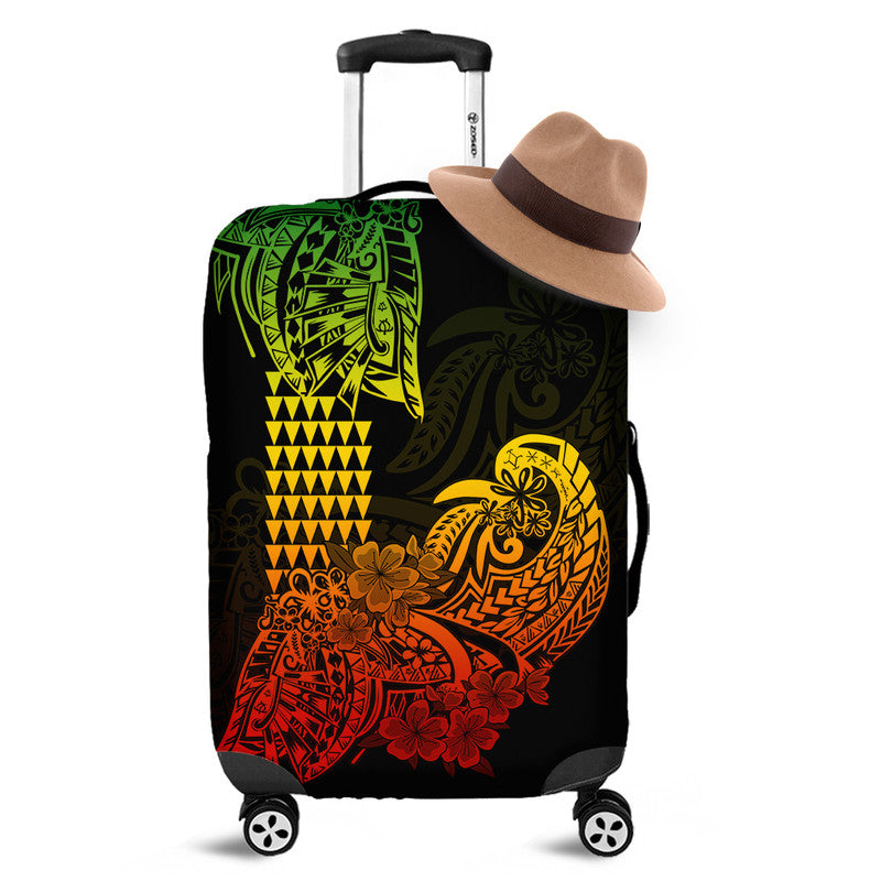 Hawaii Kakau Luggage Cover Polynesian Floral Tribal Reggae Version