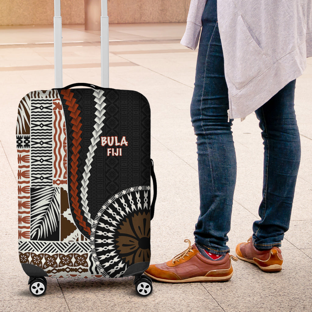 Bula Fiji Luggage Cover Masi Tapa Patterns Style