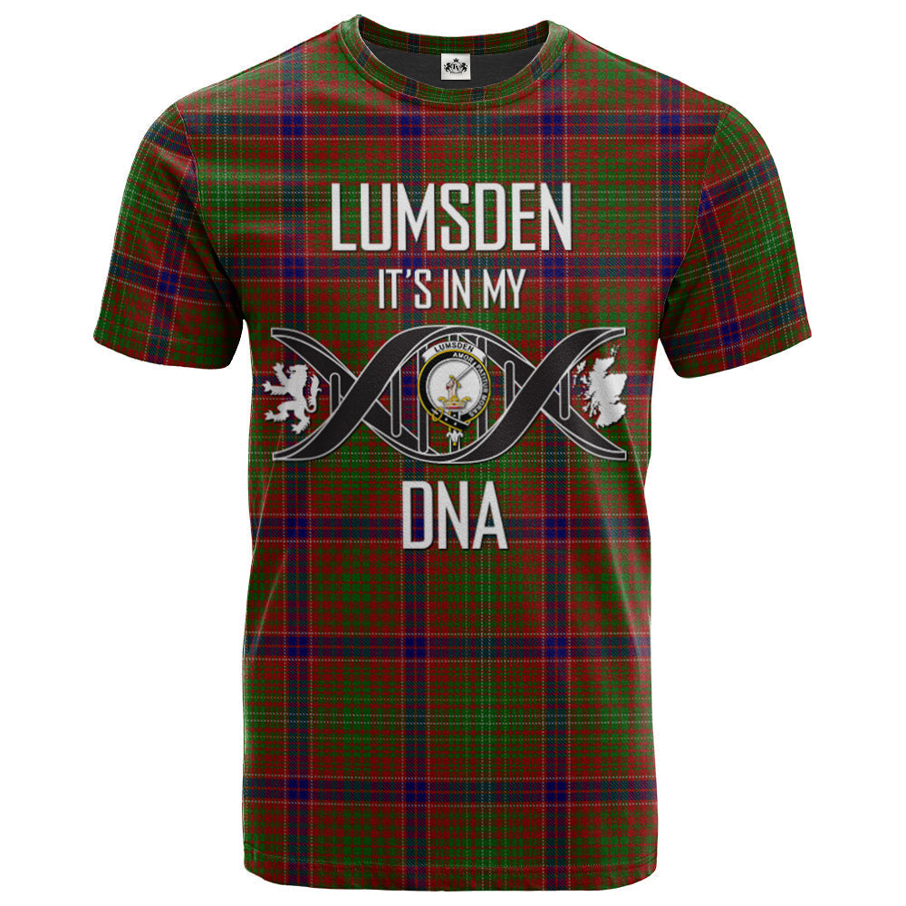 Printivon Lumsden Clan DNA In Me Tartan Crest T Shirt