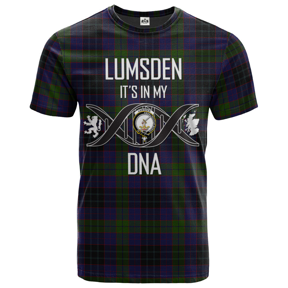 Printivon Lumsden Hunting Clan DNA In Me Tartan Crest T Shirt