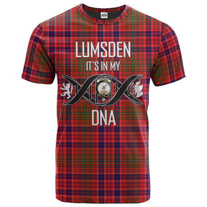 Printivon Lumsden Modern Clan DNA In Me Tartan Crest T Shirt