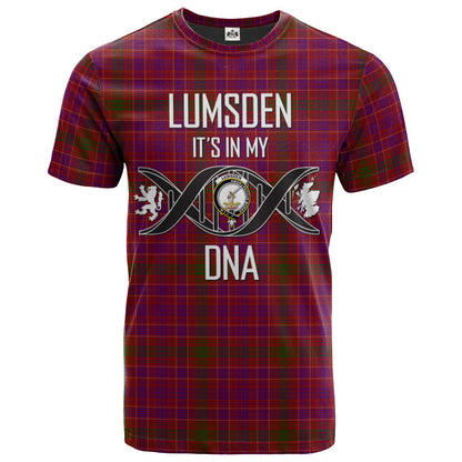 Printivon Lumsden of Clova Clan DNA In Me Tartan Crest T Shirt
