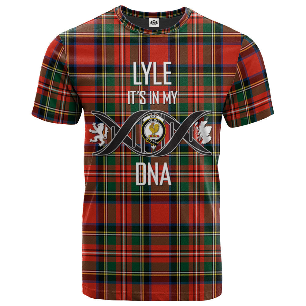 Printivon Lyle Clan DNA In Me Tartan Crest T Shirt