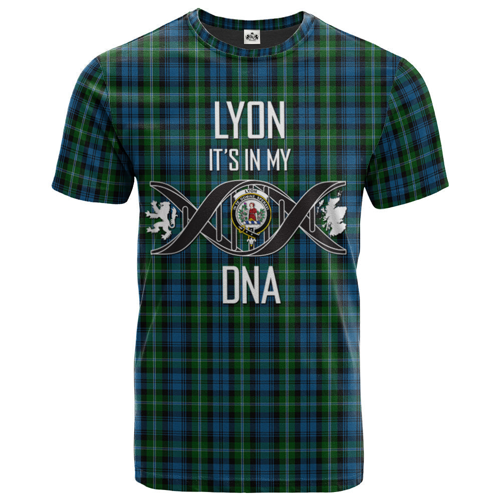 Printivon Lyon Clan DNA In Me Tartan Crest T Shirt