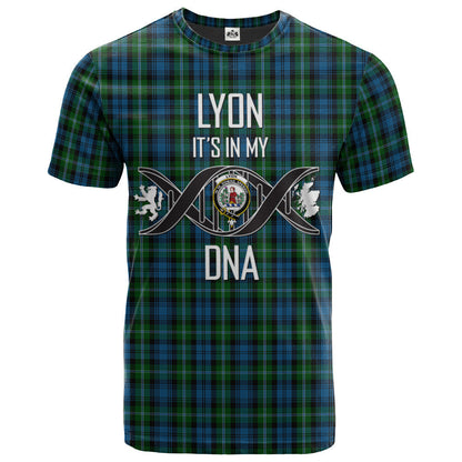 Printivon Lyon Clan DNA In Me Tartan Crest T Shirt