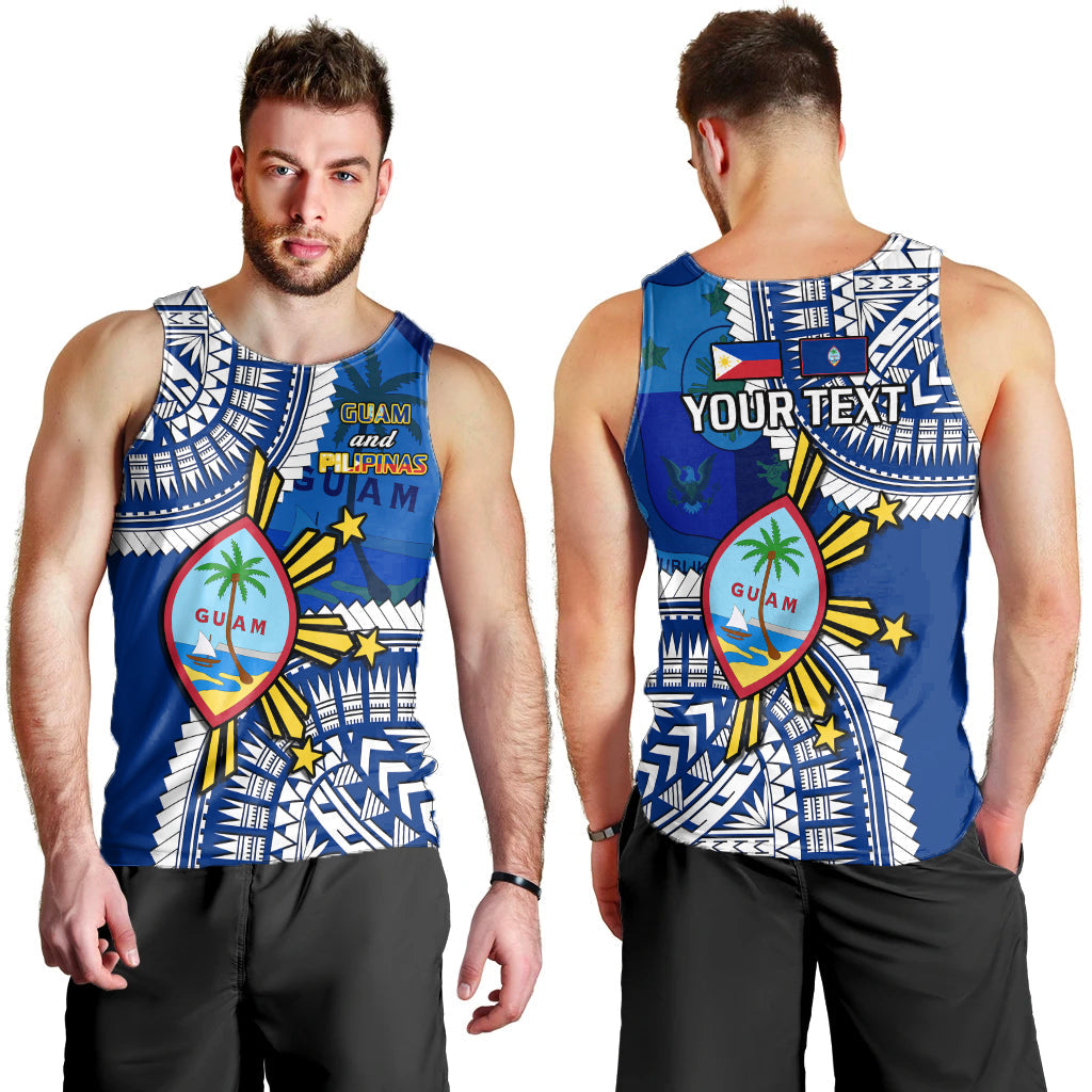 Custom Personalised Guam and Philippines Men Tank Top Guaman Filipinas Together Blue