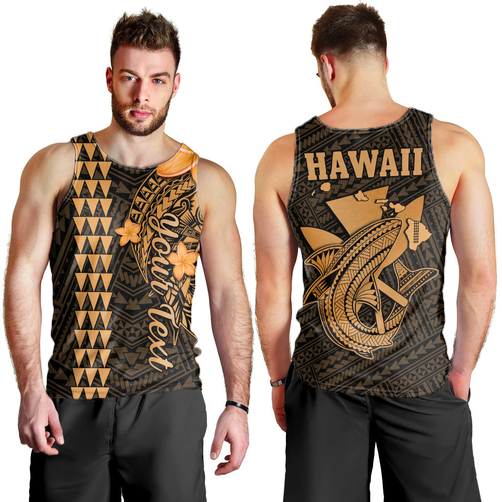 Custom Personalised Hawaii Men Tank Top Kakau Kanaka Maoli Combine Polynesian Shark Ver.01