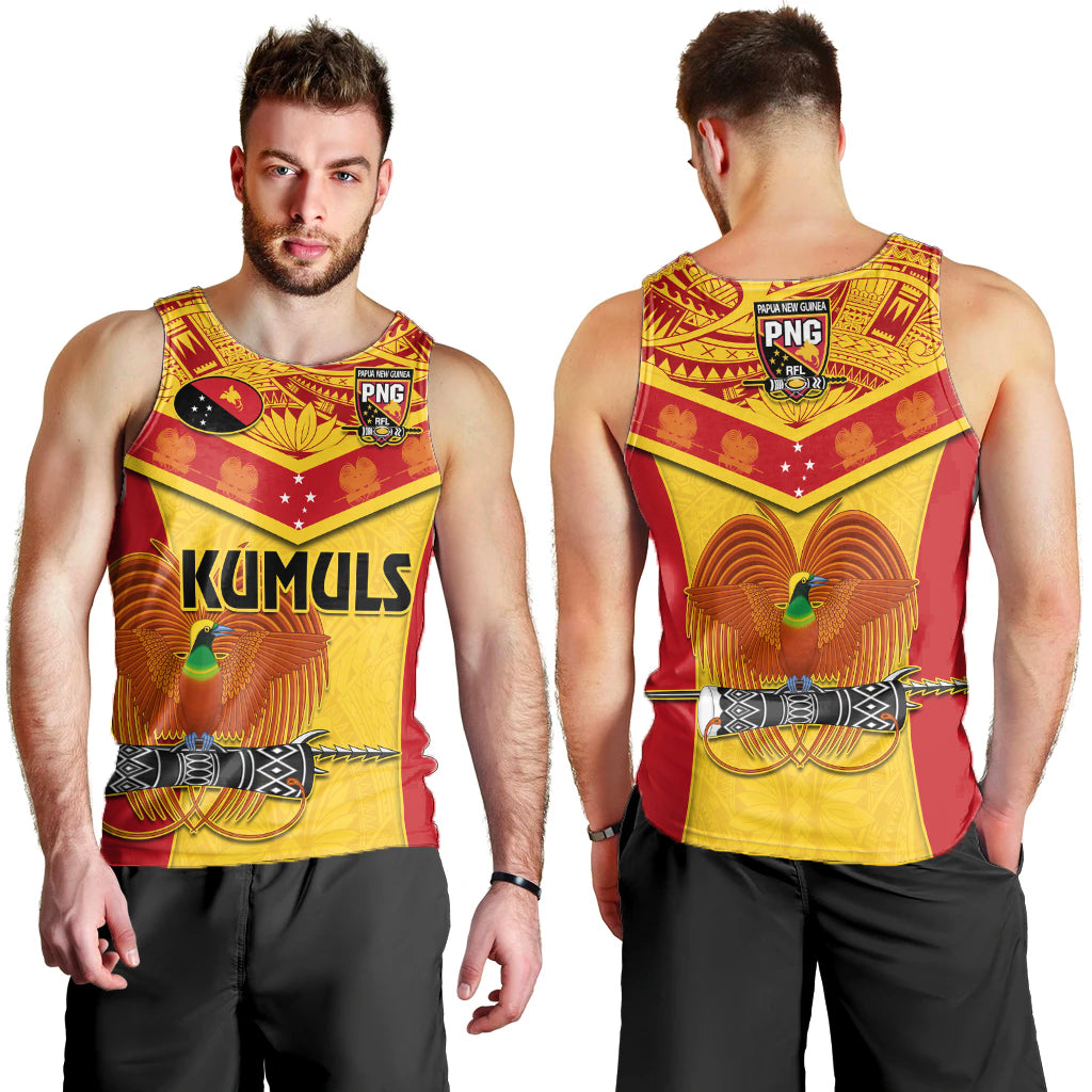 Papua New Guinea Rugby Men Tank Top PNG Kumuls Bird Of Paradise Yellow
