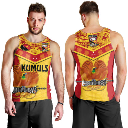 Papua New Guinea Rugby Men Tank Top PNG Kumuls Bird Of Paradise Yellow