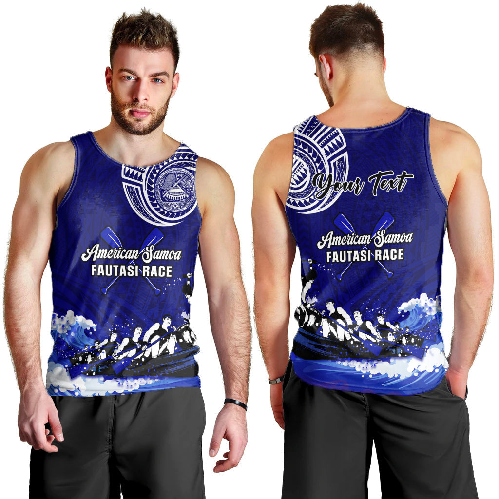 Custom Personalised American Samoa Men Tank Top Fautasi Race Samoan Pattern Ver.01