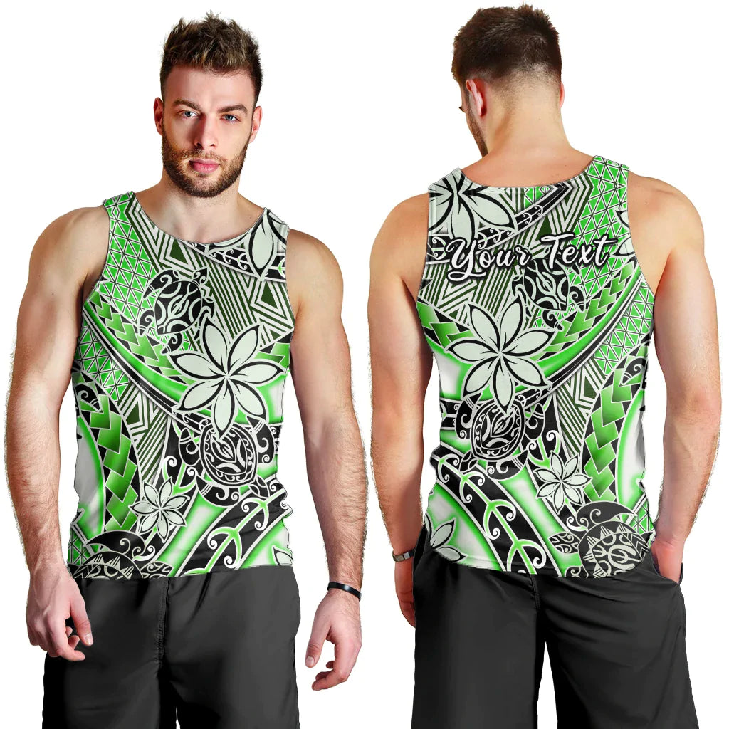 Custom Personalised Hawaii Men Tank Top Tribal Plumeria With Polynesian Turtle Ver.01